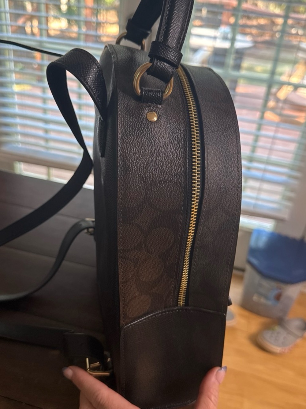 Coach Black Pebbled Leather Mini Backpack with Gold Hardware - Picture 2 of 4
